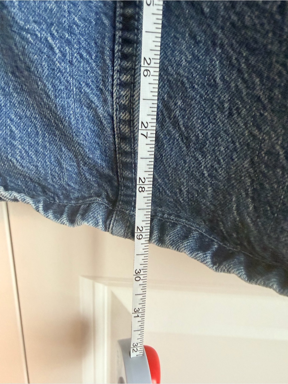 Abercrombie & Fitch Washed Blue Short-Sleeve Denim Mini Dress - Picture 9 of 9